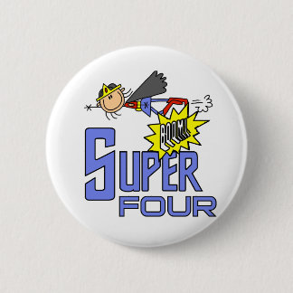 Chapa Redonda De 5 Cm Superheroína Chica 4ª camisetas de cumpleaños y re