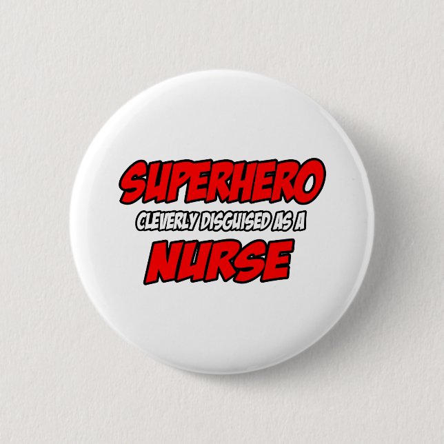 Chapa Redonda De 5 Cm Superheroína... Enfermera (Anverso)