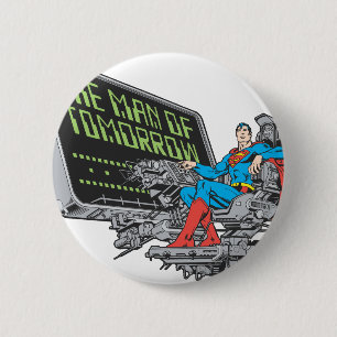 Chapa Redonda De 5 Cm Superman - El Hombre Del Mañana