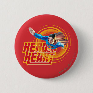 Chapa Redonda De 5 Cm Superman Hero with Heart