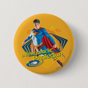Chapa Redonda De 5 Cm Superman Intergalactic Protector