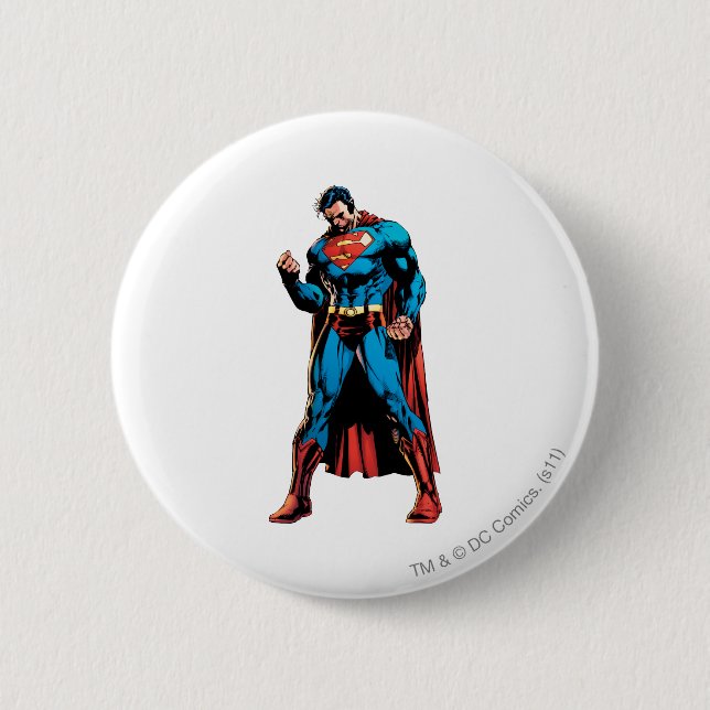 Chapa Redonda De 5 Cm Superman - Mano en puño (Anverso)