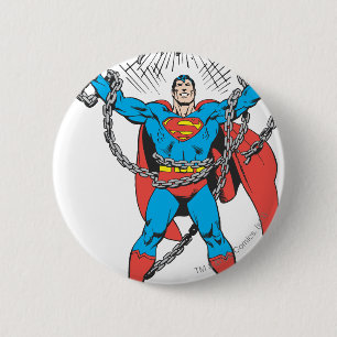 Chapa Redonda De 5 Cm Superman rompe cadenas