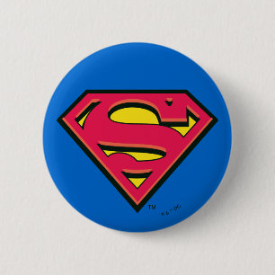 Chapa Redonda De 5 Cm Superman S-Shield   Logotipo clásico