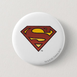 Chapa Redonda De 5 Cm Superman S-Shield  Logotipo de puntos desvanecidos