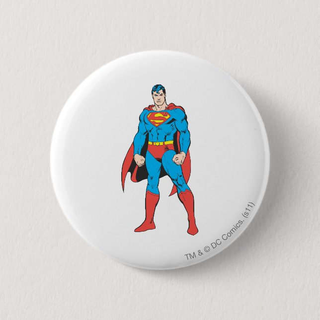 Chapa Redonda De 5 Cm Superman Standing (Anverso)