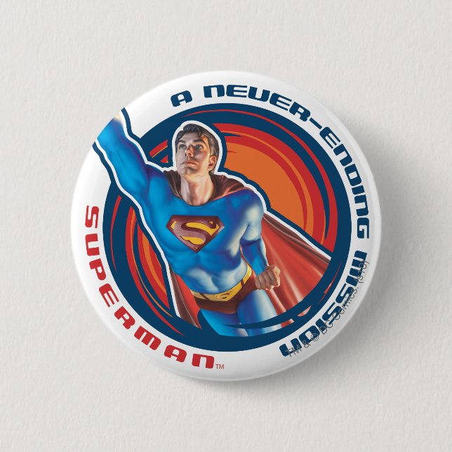 Chapa Redonda De 5 Cm Superman una misión interminable (Anverso)