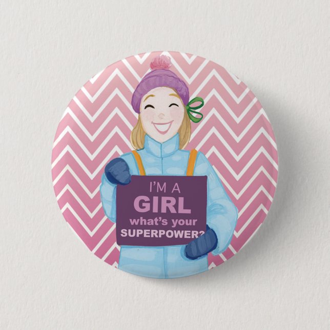 Chapa Redonda De 5 Cm Superpotencia (Anverso)