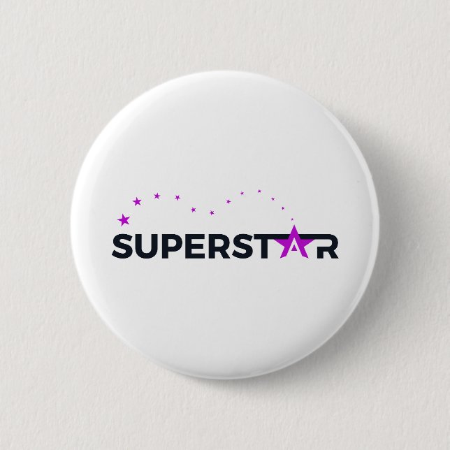 Chapa Redonda De 5 Cm Superstar Bounging Pink (Anverso)