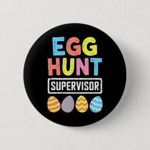 Chapa Redonda De 5 Cm Supervisor de caza de huevos de pascua Conejo Cone