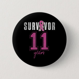 Chapa Redonda De 5 Cm Superviviente 11 años cinta de octubre cáncer de m