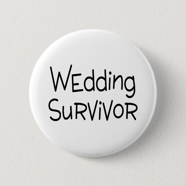 Chapa Redonda De 5 Cm Superviviente de la boda (Anverso)