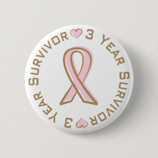 Chapa Redonda De 5 Cm Superviviente rosado del cáncer de pecho de la