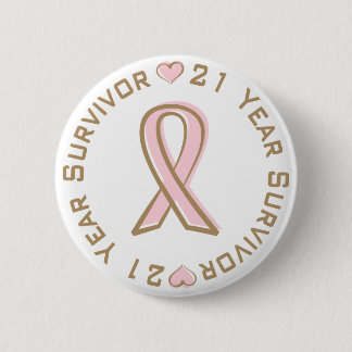 Chapa Redonda De 5 Cm Superviviente rosado del cáncer de pecho de la