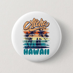 Chapa Redonda De 5 Cm Surf - Aloha Hawái
