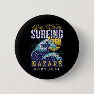 Chapa Redonda De 5 Cm Surf Gran Ola Nazaré Portugal Surfista Surf