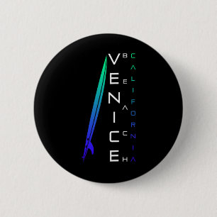 Chapa Redonda De 5 Cm Surfing en California - Venice Beach - Playa con E