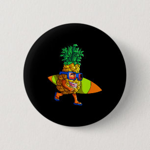 Chapa Redonda De 5 Cm Surfing Pineapple Shirt Men Niños vacaciones de ve
