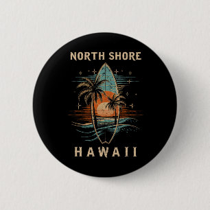 Chapa Redonda De 5 Cm Surfista North Shore Hawái Tabla De Surf Surfing