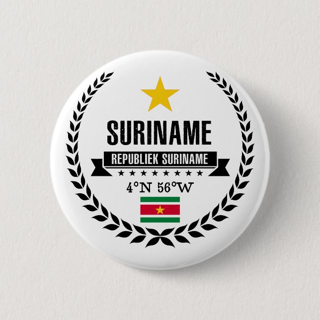 Chapa Redonda De 5 Cm Suriname (Anverso)
