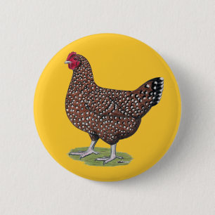 Chapa Redonda De 5 Cm Sussex: Gallina manchada