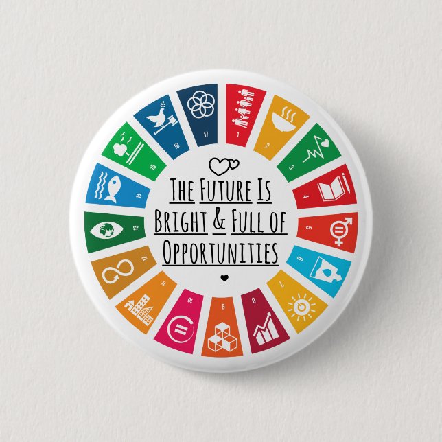 Chapa Redonda De 5 Cm Sustainability Goals Advocacy Community Action (Anverso)