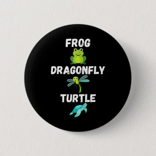 Chapa Redonda De 5 Cm Sutil Humor Político Rana Dragonfly Turtle