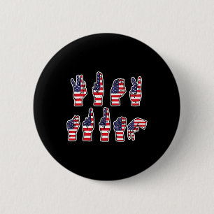 Chapa Redonda De 5 Cm Sutil Resistir Trump Asl Lenguaje De Señas 4 De Ju