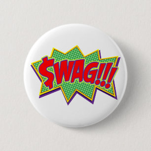 CHAPA REDONDA DE 5 CM ¡"SWAG!!! "2,0 (VERDE DEL DINERO)