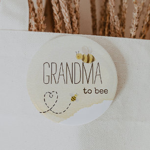 Chapa Redonda De 5 Cm Sweet Bumblebee Baby Shower Grandma To Bee Button