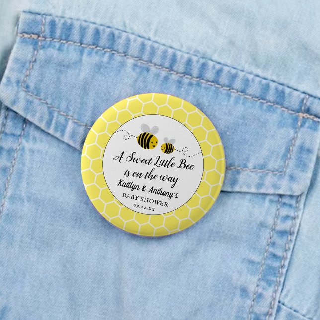 Chapa Redonda De 5 Cm Sweet Little Honey Bee Baby Shower (Subido por el creador)
