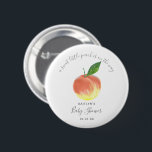 Chapa Redonda De 5 Cm Sweet Little Peach Baby Shower<br><div class="desc">Estos botones son perfectos para quien tenga una ducha de bebé este año. Este diseño es fácil de personalizar con la redacción de su evento especial y sus invitados estarán encantados cuando vean estos fabulosos botones de fiesta. Se pueden encontrar elementos coincidentes en la colección.</div>