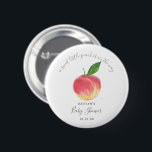 Chapa Redonda De 5 Cm Sweet Little Peach Baby Shower<br><div class="desc">Estos botones son perfectos para quien tenga una ducha de bebé este año. Este diseño es fácil de personalizar con la redacción de su evento especial y sus invitados estarán encantados cuando vean estos fabulosos botones de fiesta. Se pueden encontrar elementos coincidentes en la colección.</div>