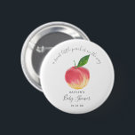 Chapa Redonda De 5 Cm Sweet Little Peach Baby Shower<br><div class="desc">Estos botones son perfectos para quien tenga una ducha de bebé este año. Este diseño es fácil de personalizar con la redacción de su evento especial y sus invitados estarán encantados cuando vean estos fabulosos botones de fiesta. Se pueden encontrar elementos coincidentes en la colección.</div>