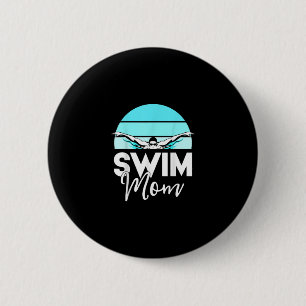 Chapa Redonda De 5 Cm Swim Team Mom Mor School Natación Conoce A Nadador