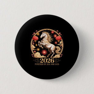 Chapa Redonda De 5 Cm Sy 2026 Dama de Crazy Horse con heno motorizado Lu