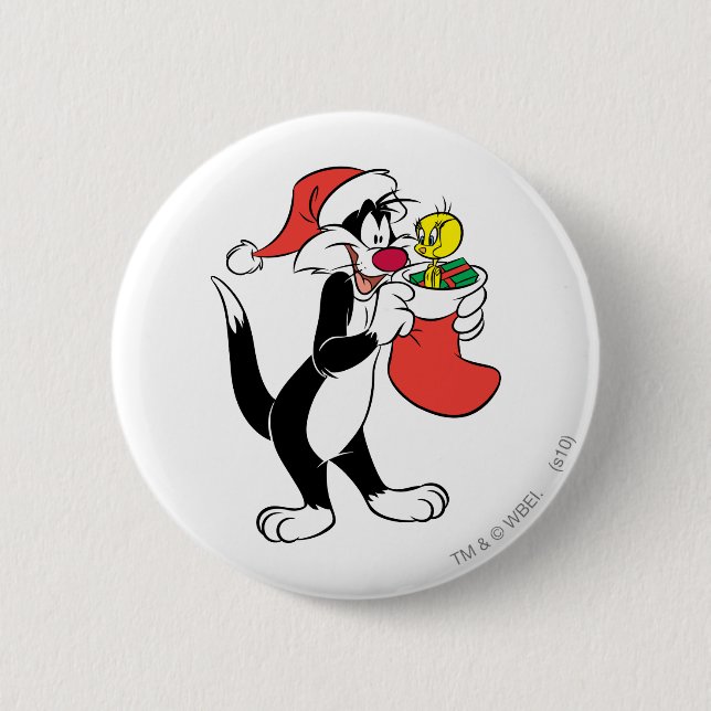 Chapa Redonda De 5 Cm SYLVESTER™ Cat con suspensión (Anverso)