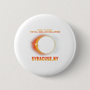 Chapa Redonda De 5 Cm Syracuse New York Eclipse Solar Total 2024 1