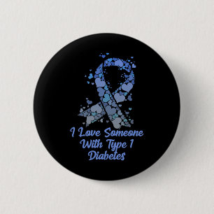 Chapa Redonda De 5 Cm T1d Amo A Alguien Con Diabetes Tee Diabetes Tipo 1