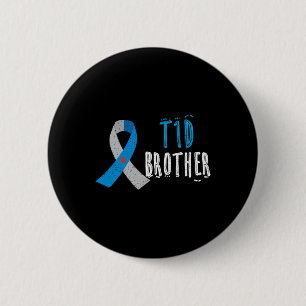 Chapa Redonda De 5 Cm T1d Brother Blue Ribbon Tipo 1 Conciencia sobre la