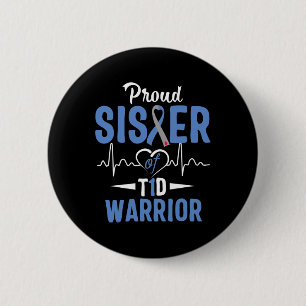 Chapa Redonda De 5 Cm T1D Hermana Orgullosa Diabetes Conciencia Tipo 1 I