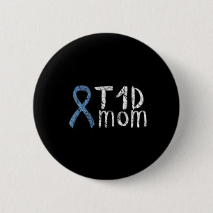 Chapa Redonda De 5 Cm T1d Mamá Tipo 1 Sensibilización sobre la diabetes