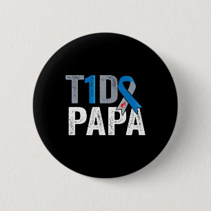 Chapa Redonda De 5 Cm T1d Papa Su Lucha Es Mi Lucha Por La Diabetes Tipo