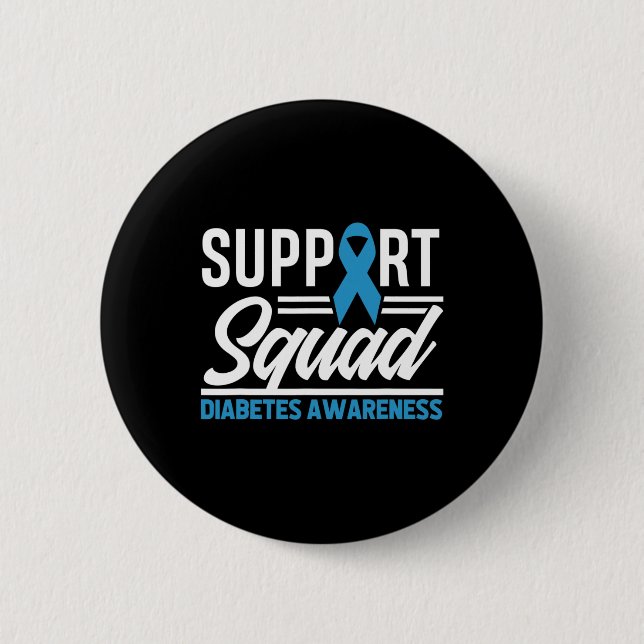 Chapa Redonda De 5 Cm T1D T2D Warrier Support Squad Diabetes Sensibiliza (Anverso)