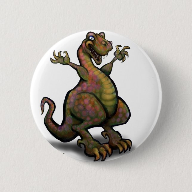 Chapa Redonda De 5 Cm T-Rex (Anverso)