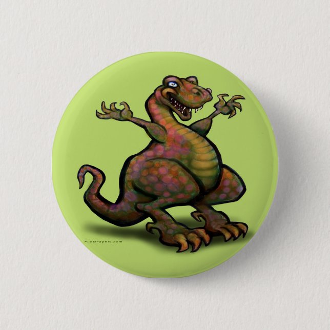 Chapa Redonda De 5 Cm T-Rex (Anverso)