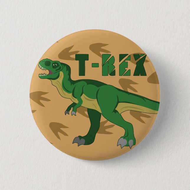Chapa Redonda De 5 Cm T-Rex (Anverso)