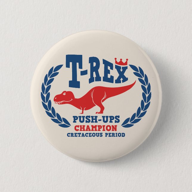 Chapa Redonda De 5 Cm T-Rex ama pectorales (Anverso)