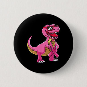 Chapa Redonda De 5 Cm T Rex Conciencia sobre el cáncer de mama Niños Cin