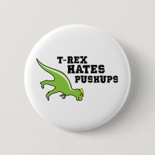 Chapa Redonda De 5 Cm T-rex odia pectorales